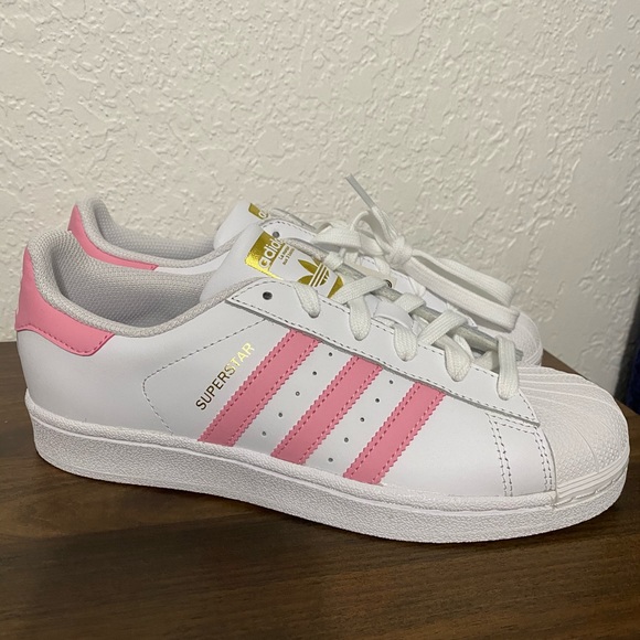 adidas superstar pink and gold